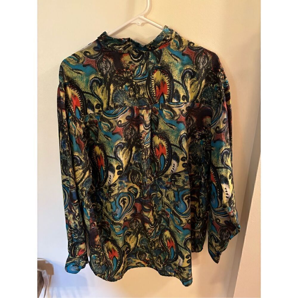 ON THE BRINK Vintage Silk Button Up Shirt - Picture 3 of 3